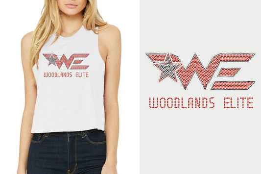 Rhinestones Woodlands Elite Women's Racerback Cropped Tank