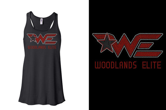 Rhinestones Woodlands Elite Youth Flowy Racerback Tank